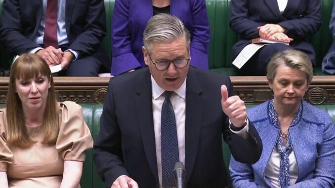 UK Prime Minister Keir Starmer speaking in the House of Commons on Wednesday