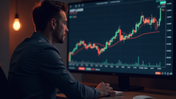 Trader checking XRP
