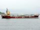 The UBC Cork sails near Norway.
