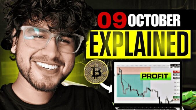 BITCOIN ANALYSIS 9 OCT  | SMC STRATEGY FOR BEGINNERS | HINDI CRYPTO TRADING  - TIPS