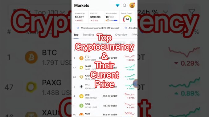 Top Cryptocurrency Current Price #crypto #cryptocurrency #cryptonews
