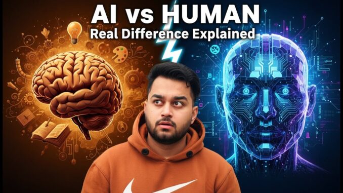 AI vs Human Intelligence | Real Difference Explained in Hindi | For Beginners | Future of AI