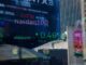 Stock market information at the Nasdaq MarketSite in New York, US, on Friday, June 9, 2023.